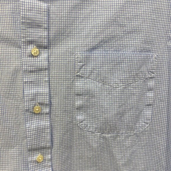 CLUB ROOM Performance Men’s Long Sleeve Cotton Dress Shirt 16/34-35 Blue Check - Picture 2 of 7